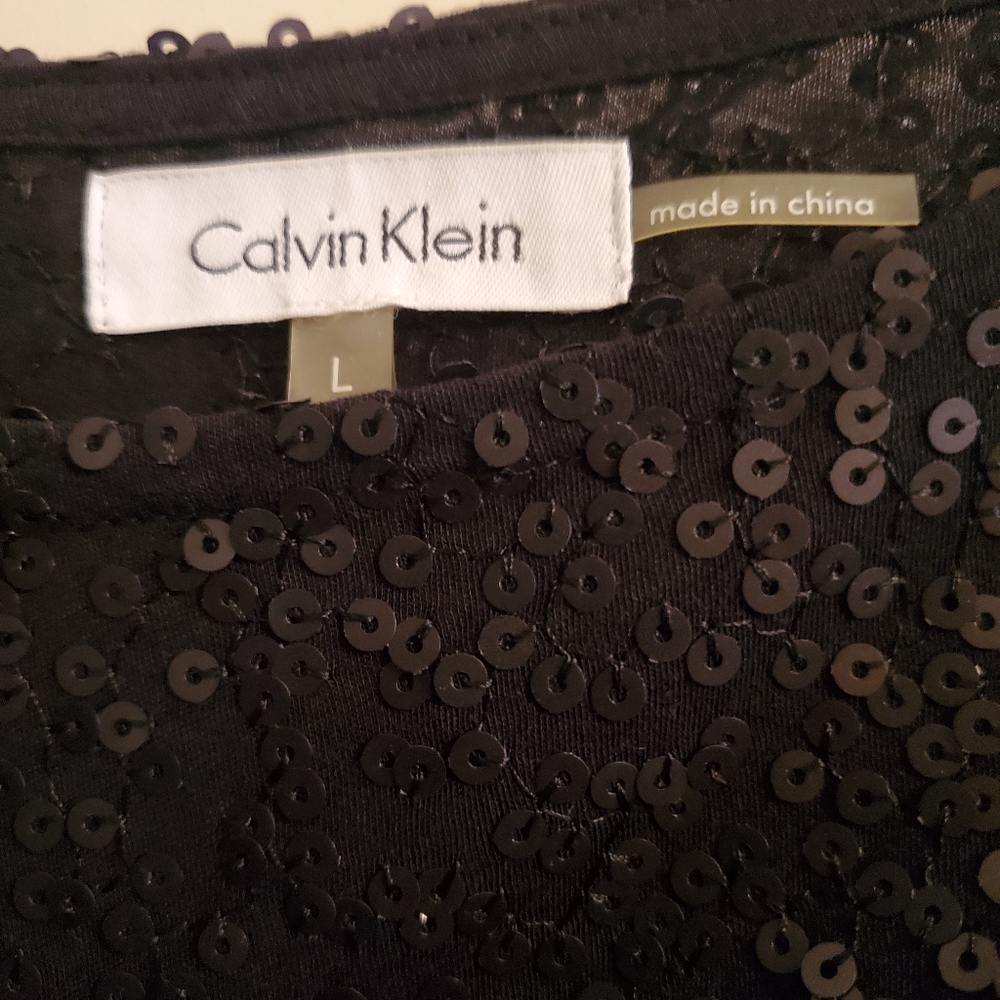 Calvin Klein 3/4 Sleeve Sequin Top - Picture 4 of 5